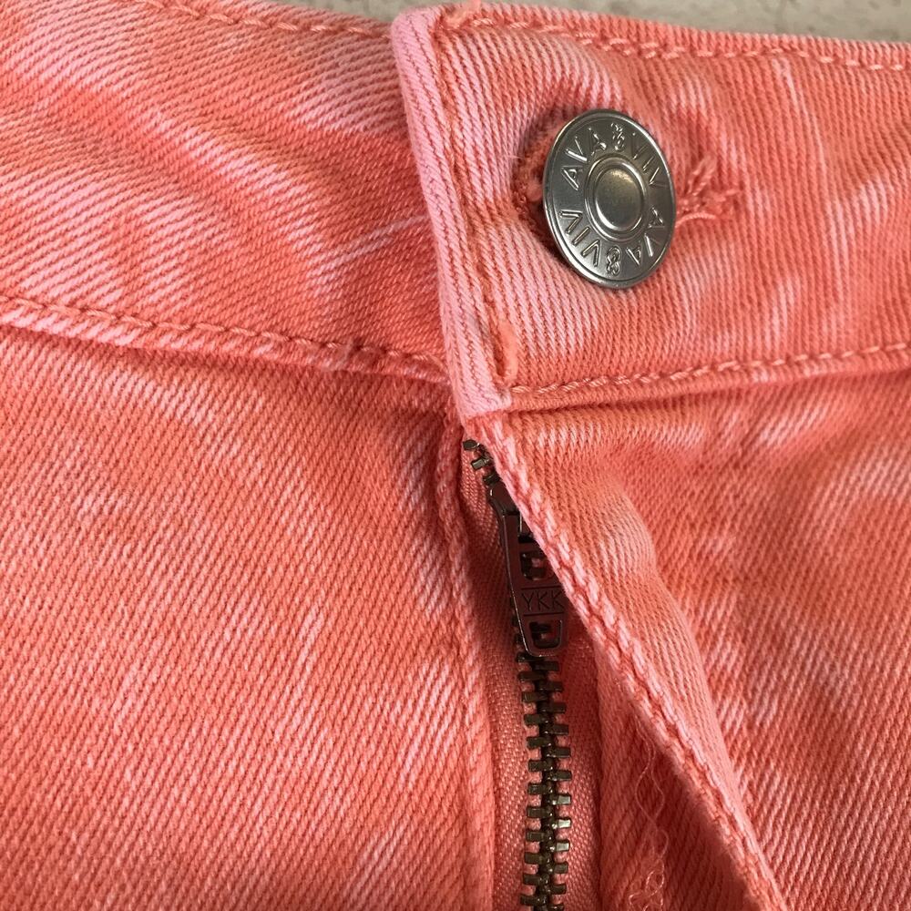 Ava & Viv Coral Colored Denim High Rise Raw Hem Cutoff Shorts Beach Plus Size - Picture 4 of 9